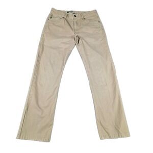 Stio Canvas Pants Mens 32S 5 Pocket Straight Leg Organic Cotton Stretch Tan